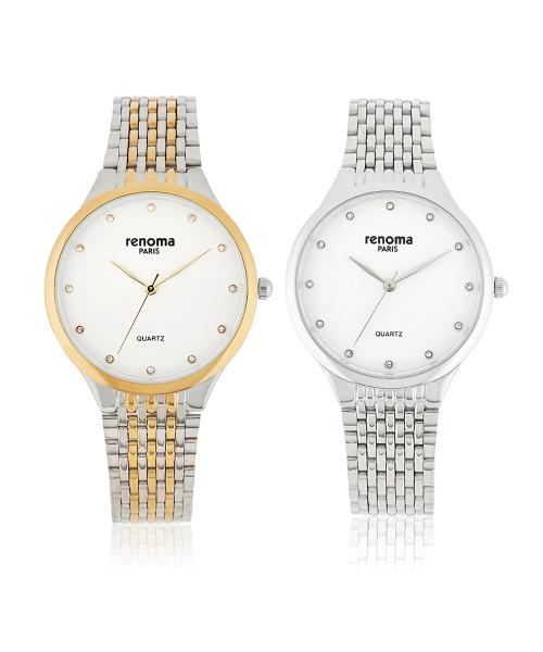 [RENOMA] RENOMA Cubic Round Men s Metal Watch RE5480M GD