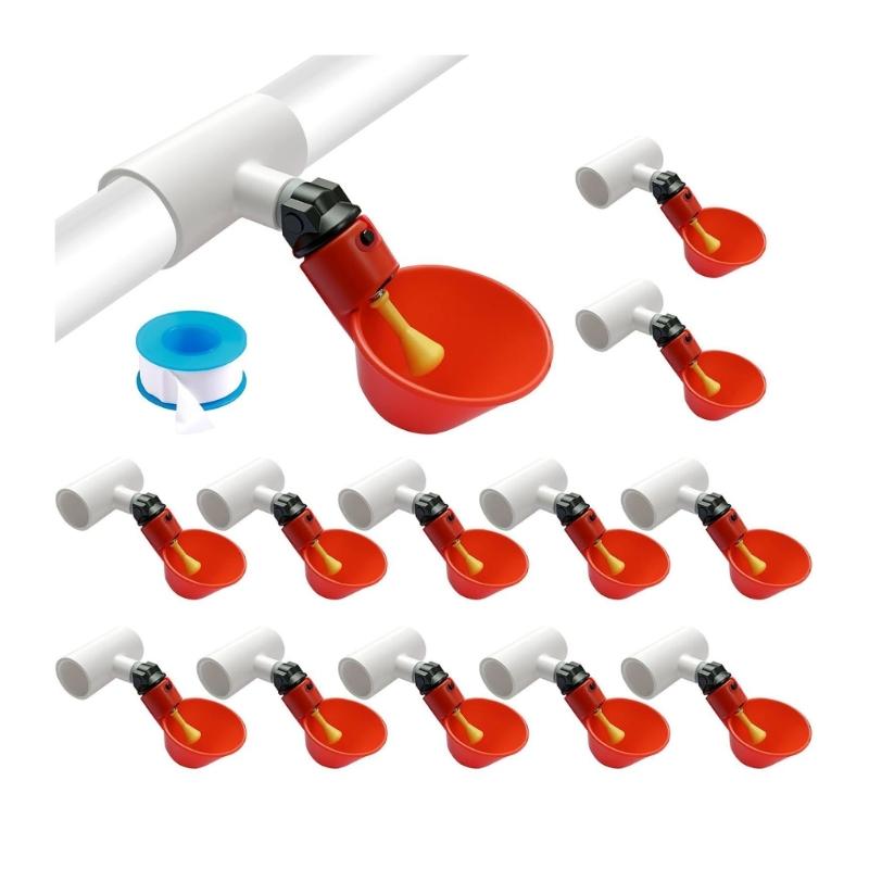 

Plastic Poultry Watering Solution Contains 24 Bowls 24 couplings 1 Tape For Effective Farm Bird Water Delivery 1