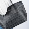 Coach City 33 Classic Monogram Chiusura a Bottone Borsa Tote Grande Capacità Donna tote Nero 5696-SVTSQ