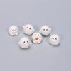 6pcs Cute White Little Tuan Tuan Car Ornament Car Dashboard Central Control Screen Resin Doll Decoration Anime Car Accessories