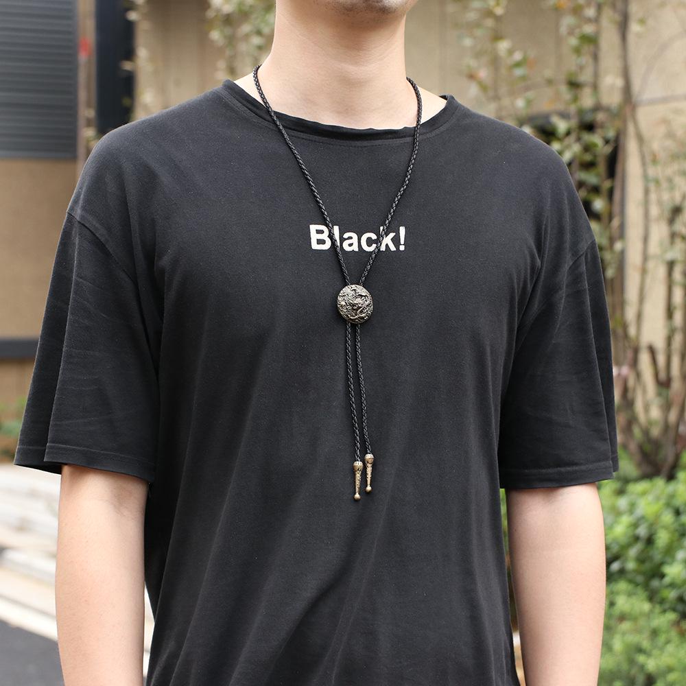 Vintage Dragon Ethnic Style High-End Leather Necklace