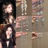 Silver Needle Diamond Flower Water Drop Tassel Earrings Exaggerated Earrings Light Luxury Premium Earrings Women