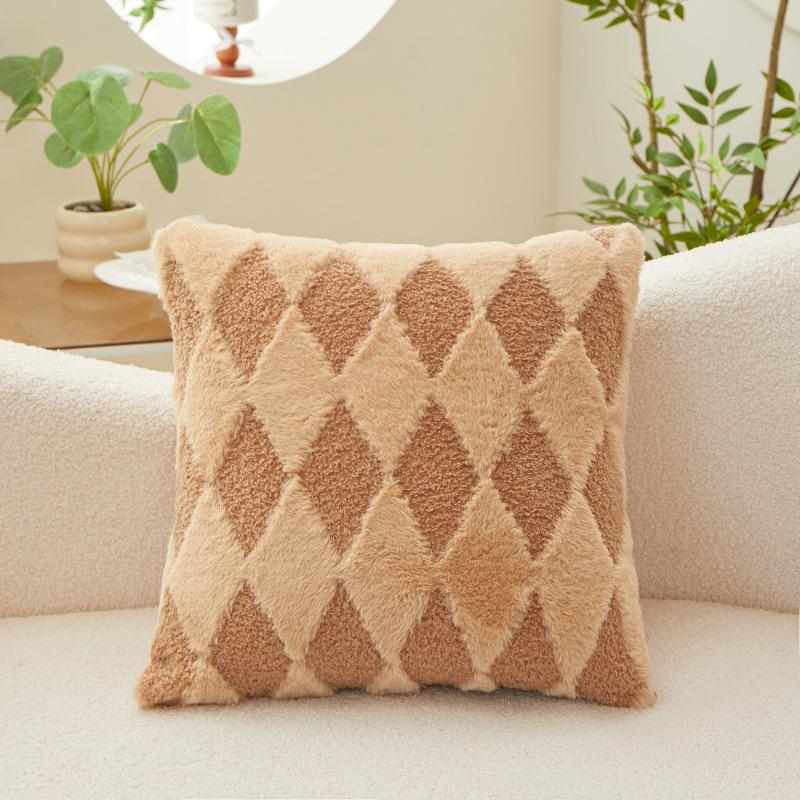 

Новый тайский кроличий бархат того же стиля однотонный плюшевый чехол для подушки квадратная подушка кожа 43X43cm pillow cover