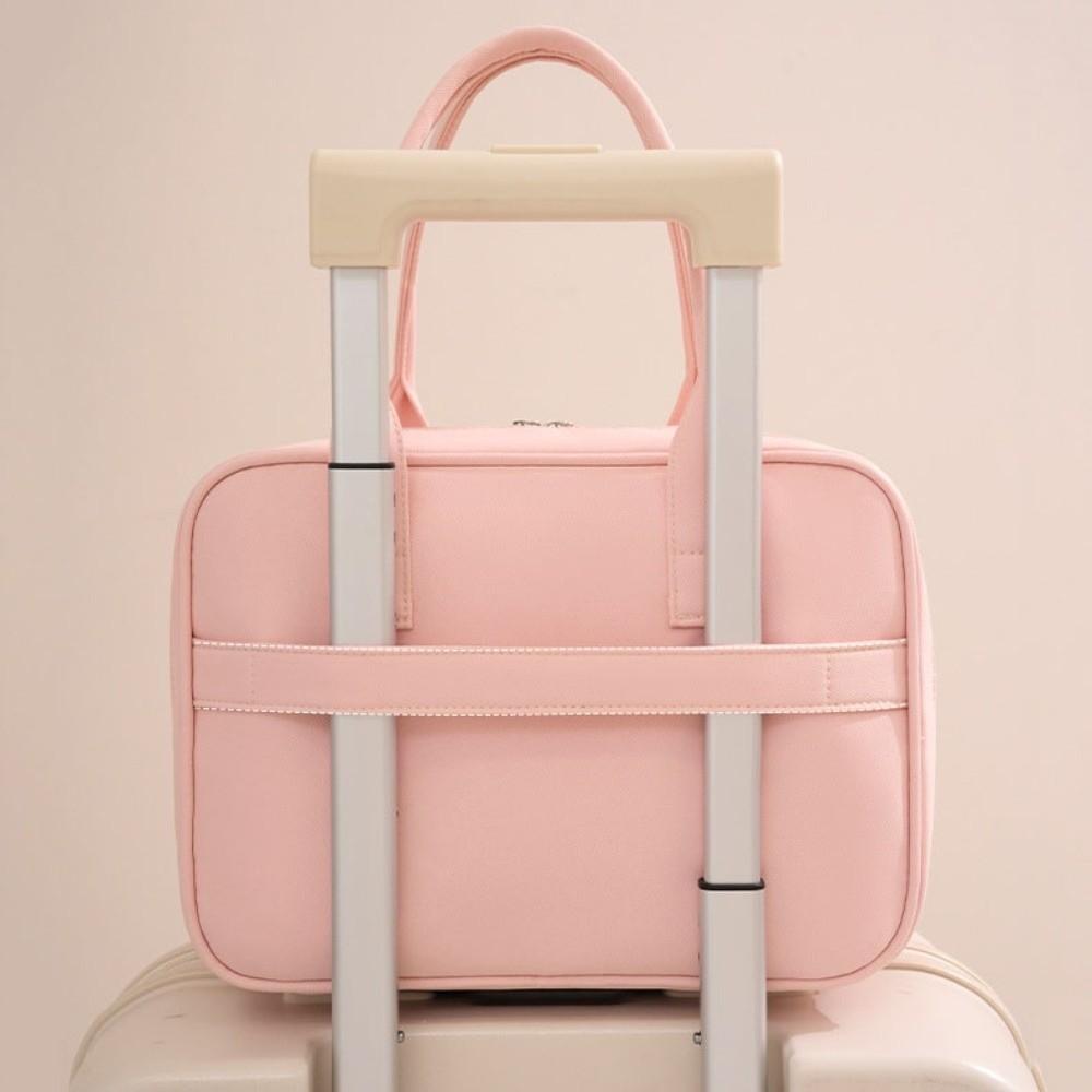 Einfarbige Hand-Kosmetiktasche Große Kapazität Kulturtasche Einfache Make-up-Tasche Damen