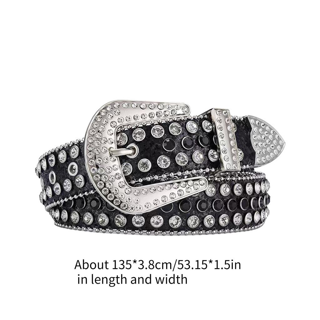Cool Gothic Waist Chain Casual Belt Studded Waist Ceinture Glittered Belt Studded Blingbling Easy Belt