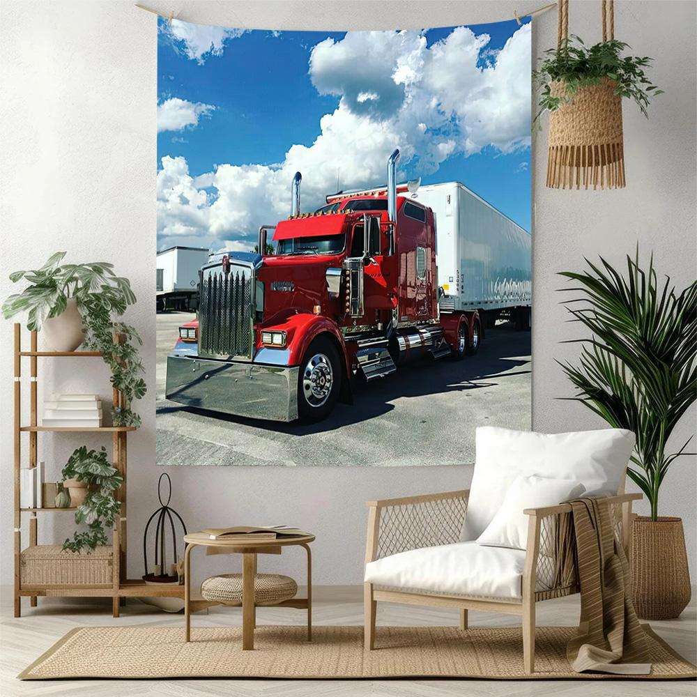 Kw Heavy Trucks Wall Decor Tapestry Art For Pet Memorial Birthdaywedding Party Backdrop Family Gift