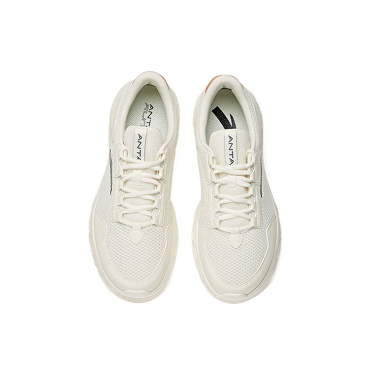 Anta Running Series Shock Absorbing Durable Low Top Casual Shoes Men sneakers Ivory-White 912115584-5