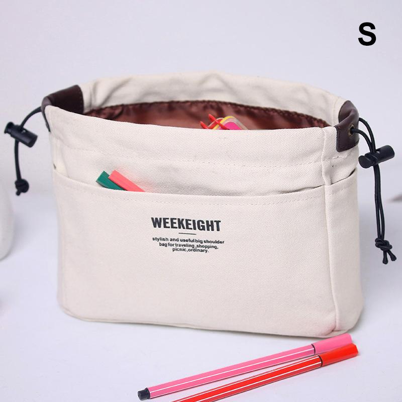 

Холщовые органайзеры для хранения на шнурке, многокарманная сумка-вкладыш, легкая портативная дорожная сумка для хранения, косметички S