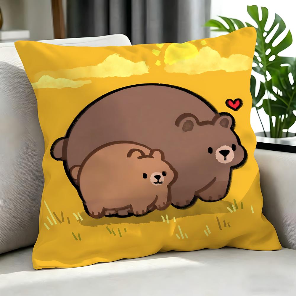 Cute Cute Little Bear Cushion Cover Cushion Cover Set 4Pcs 50X50 45X45 40X40 Pillowcase Decorative Sofa Home Decor