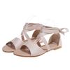 Fashion Women Sandals Flat Beach Dress Shoes Fashion Slippers 2025 Summer Female Cross Tied Lace Up Flip Flops Retro Slides