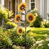 Hummingbird Feeder for Outdoors Vintage Sunflower Feeder, Metal Garden Stake Water Station, Decorative Pastoral Style Art Floral Bird Feeding Ornament