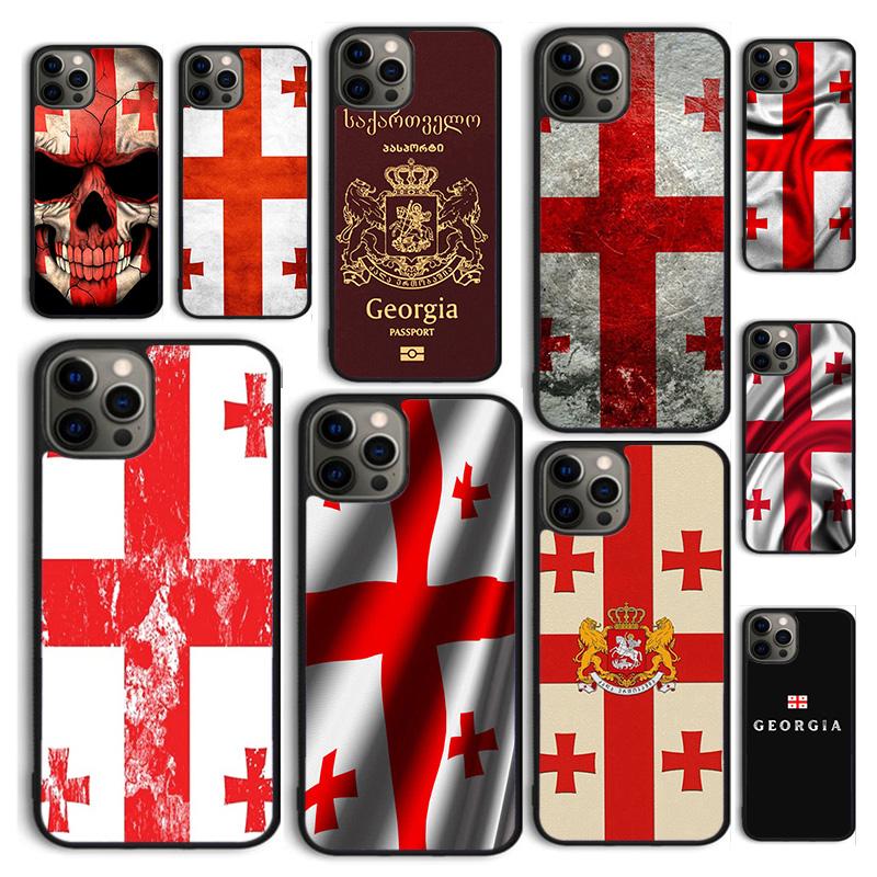 Autumu Georgia Grunge Flag Phone Case Cover for iPhone 17 Air 16 16e 15 12 11 13 14 Pro Max Apple Plus Coque