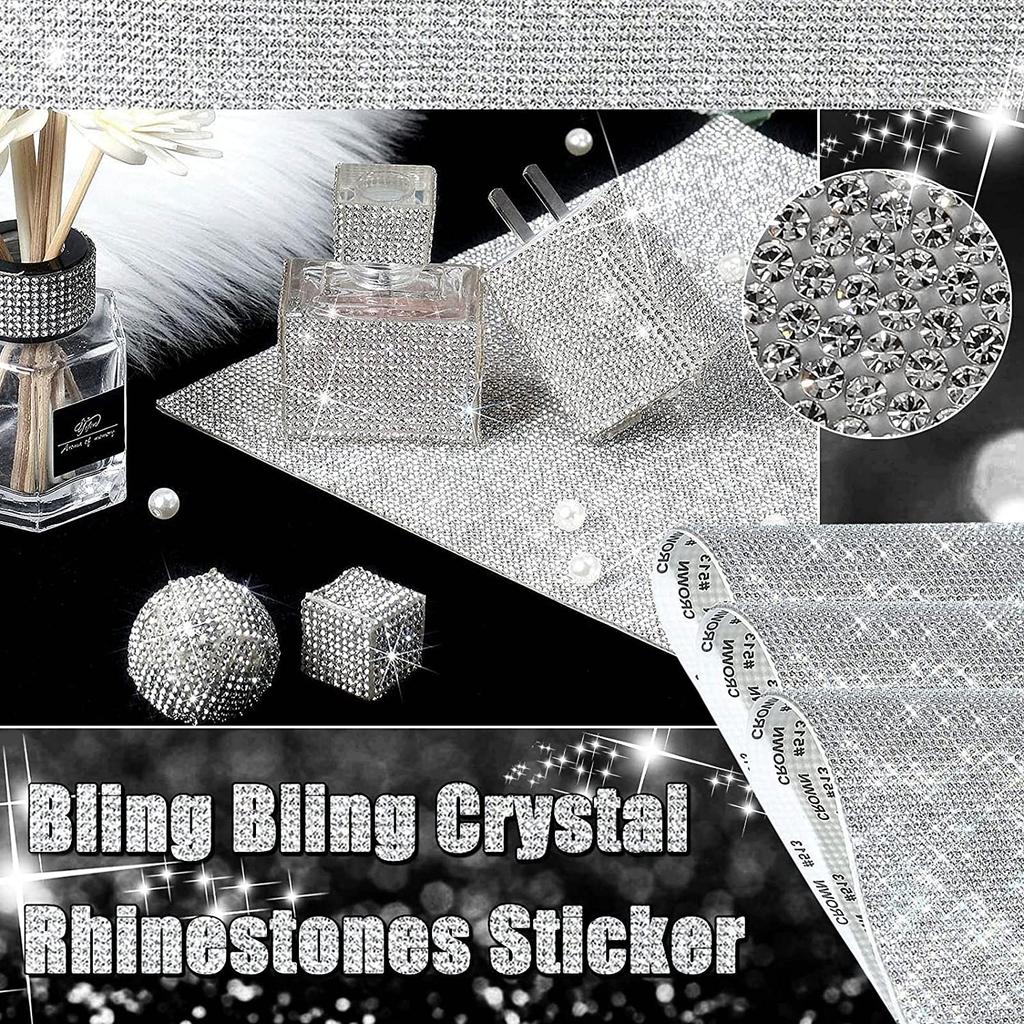 Self Adhesive Crystal Rhinestone Glue Diamond Ribbon DIY Sticker Rhinestones for Arts Crafts DIY Event Car Phone Decoration