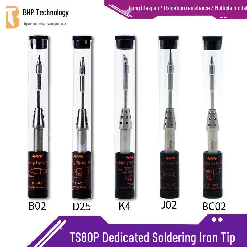 Original Smart Mini Soldering Iron Tips for TS80/TS80P - Five Models: K4, B02, BC02, D24, J02