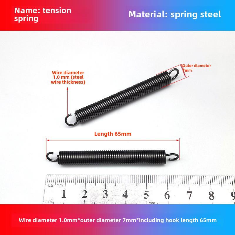 1.0mm Yellow Spring Steel Tension Spring with Hook Clamp for Mop Brake Binding Machine