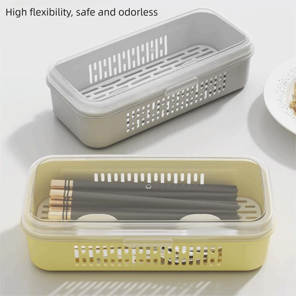 Rectangular Shape Chopstick Drying Box Single Layer Tableware Storage Case Kitchen Use