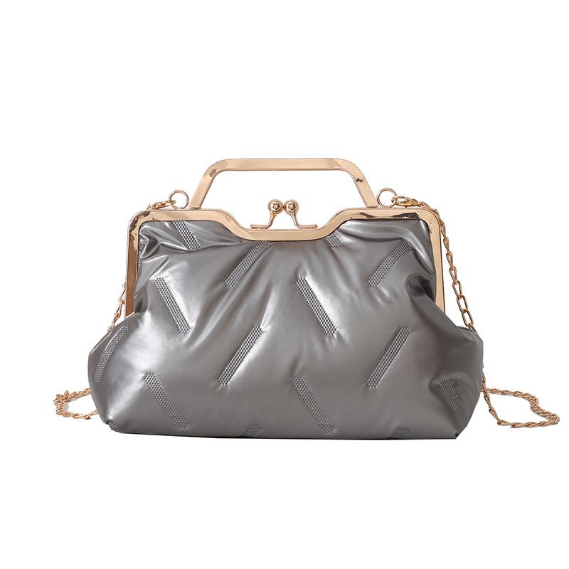 Winter new down cotton clothes bag women's Korean version fashion shoulder bag chain clip simple portable messenger women's bag