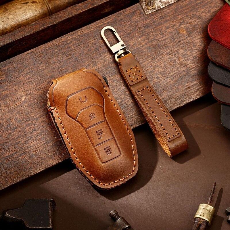 HALLMO Genuine Leather Car Key Case Cover For BYD