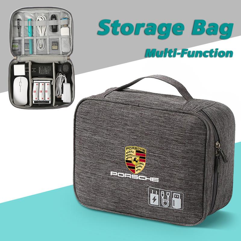 Borsa Portaoggetti Multi-Funzione per Auto Impermeabile Portatile Grande Custodia Per Porsche Panamera Cayenne Taycan 911 718 Macan Carrera-GT 928 94