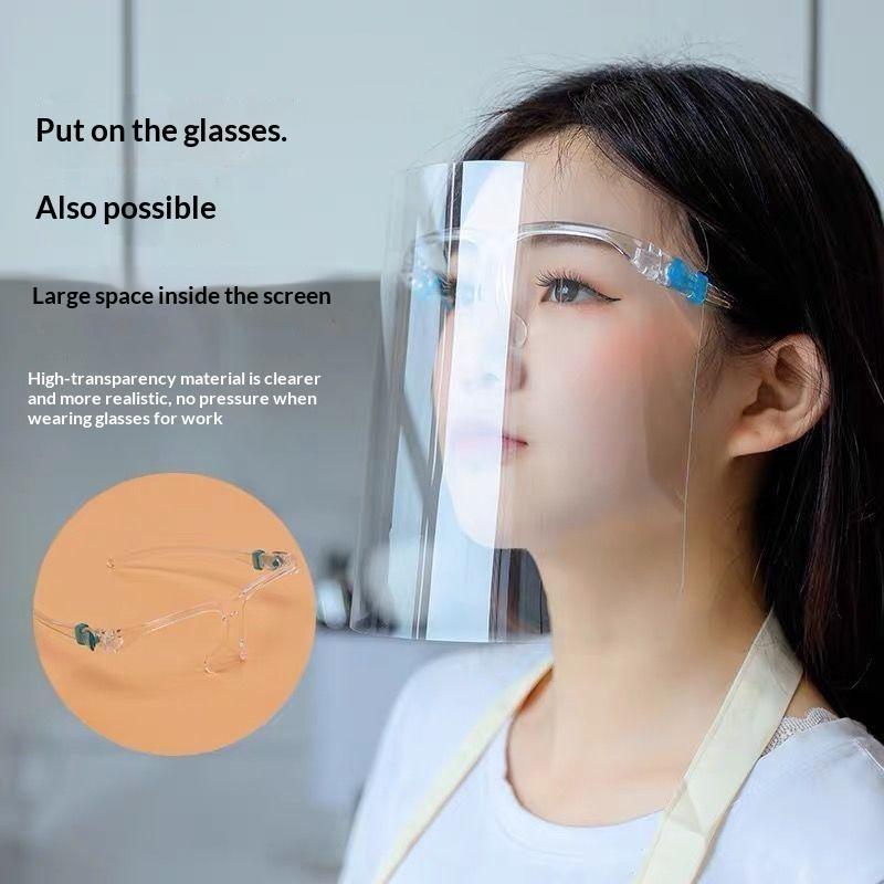 Face Shield Transparent Full Face Cover Safety Protective Film Tool Anti-Oil Anti-Fog Kitchen House Clean Dust Proof Mask