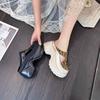 Thick-soled Slippers Women's High-end Fashion and Simple Black 2025 New Small Height-increasing Bag Head Slippers
