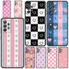 Phone Case For Samsung Galaxy A17 A15 A13 A51 A71 A41 A31 A21S A07 A03S A05 A35 A55 A23 A25 A33 A53 A73 5G Cover Pink Grid