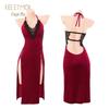 Feimu Renjian Velvet Deep V Nightdress 6153: Sultry High-Slit Lingerie