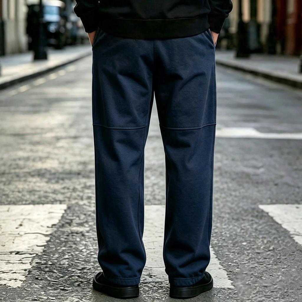 Pantalon de survêtement décontracté de couleur pour homme avec taille élastique Jambe droite Coupe ample Large Jogging