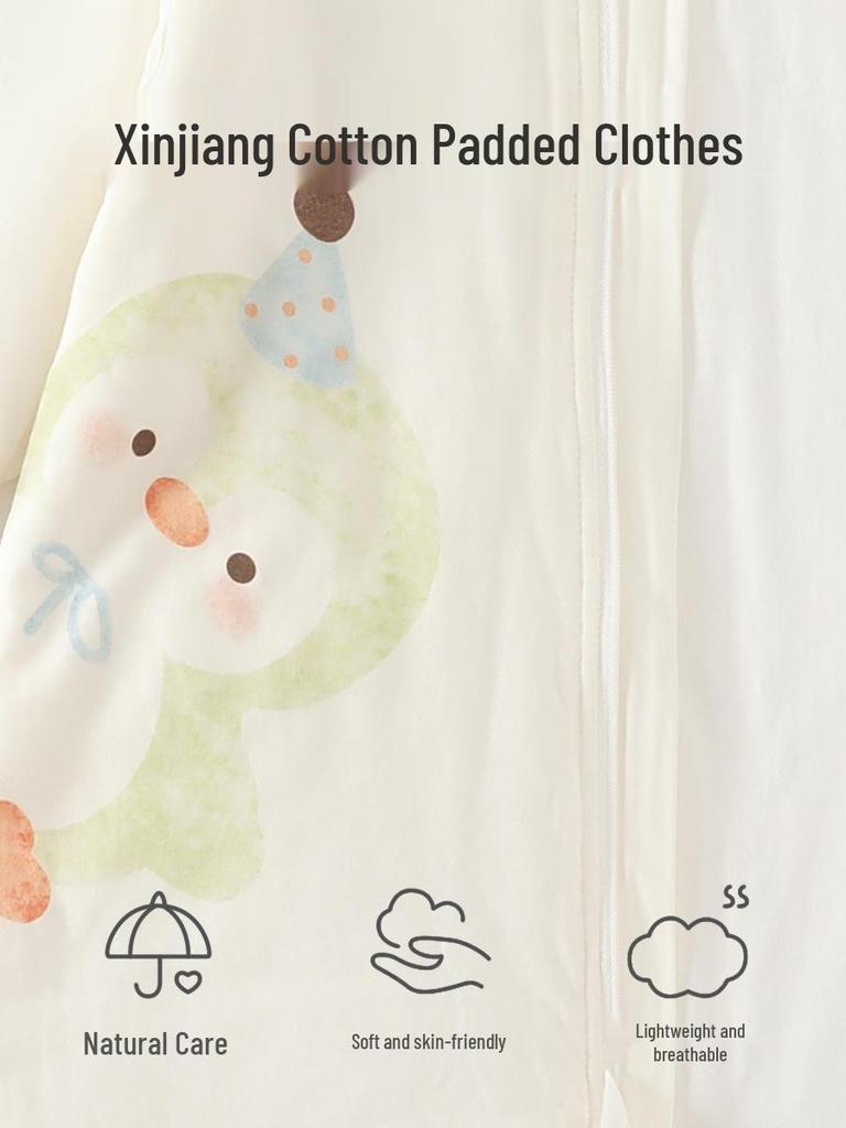 120g Padded Baby Footed Sleeping Bag - Autumn/Winter Newborn Anti-kick Zippered Quilt, Thickened for Warmth