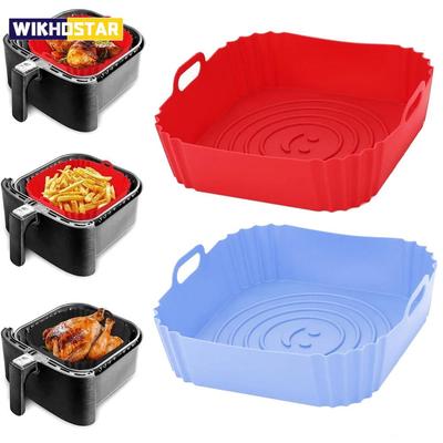 Silikoninės oro gruzdintuvės Orkaitės kepimo padėklas Daugkartinio naudojimo Airfryer picos keptuvės priedai Airfryer Nelipnus silikoninis įdėklas Virtuvės prietaisai