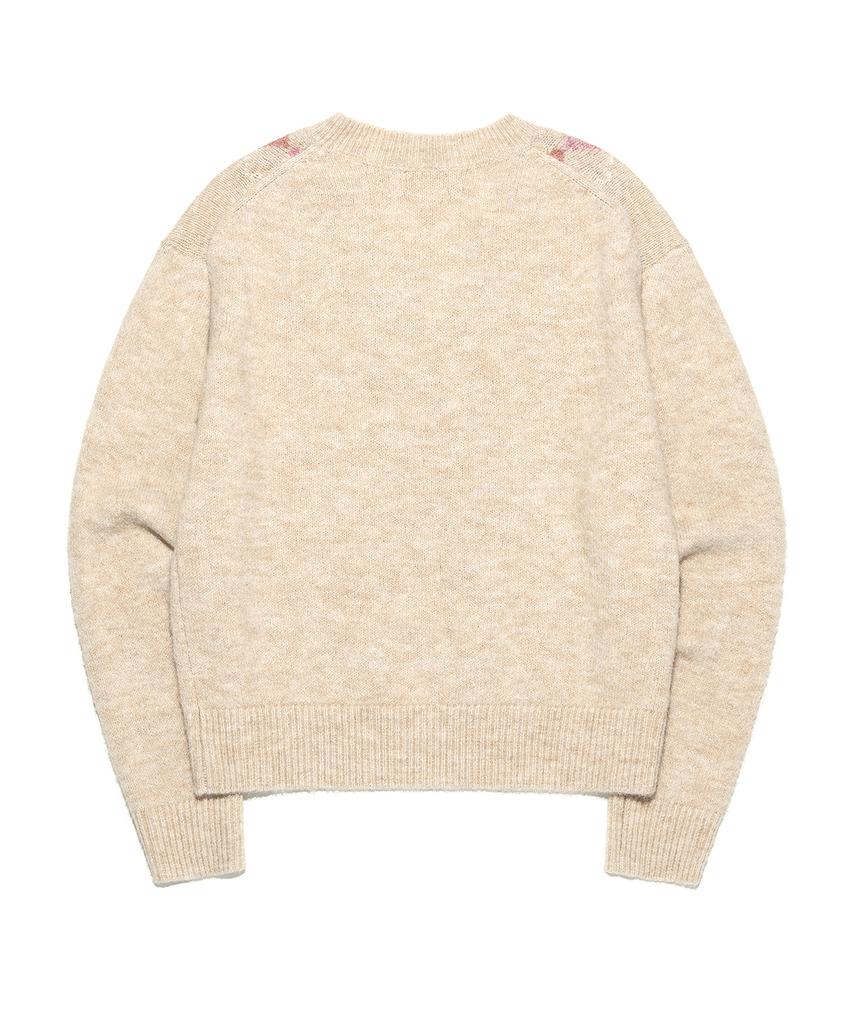 LEE Women'S V-Neck Argyle Knit Beige