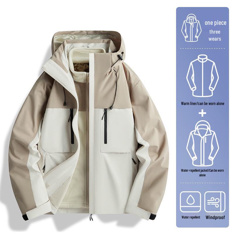 

Унисекс комплект ветровки из двух частей: Ветрозащитный и водонепроницаемый для Весны/Осени/Зимы 2024 3XL