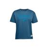 Letter Print Fitness Training Short Sleeve T-Shirt Women Tops Blue 1356986-446