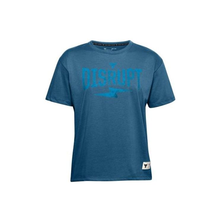 

Under Armour Футболка женская с коротким рукавом для фитнес-тренировок с принтом букв, синяя 1356986-446 S