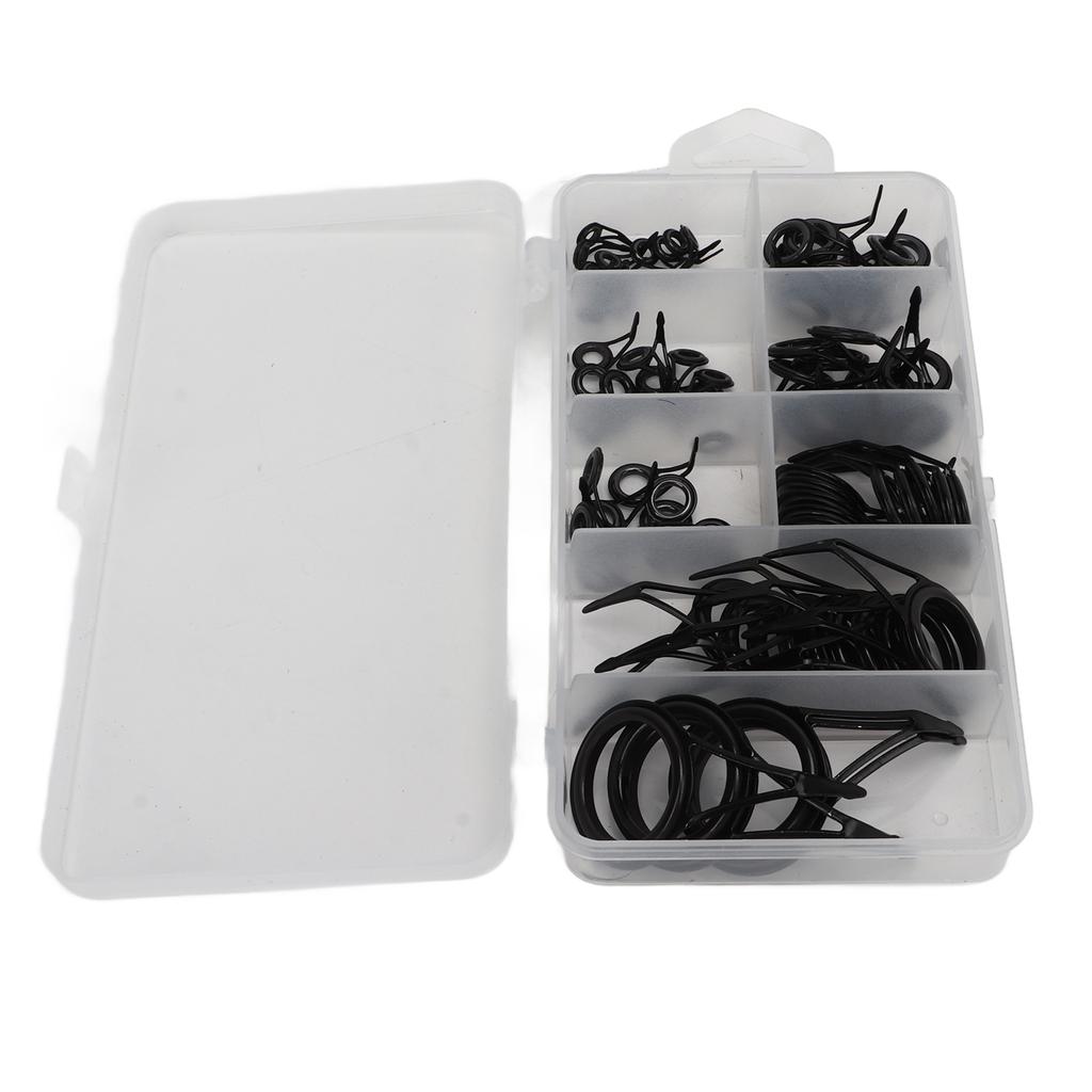 Kit de ghidare pentru undițe de pescuit din oțel inoxidabil și ceramică de 75 buc. Set de inele pentru ochi pentru undița