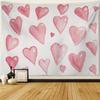 One Watercolor Heart-patterned Tapestry, Machine Washable Polyester, Suitable for Bedroom and Living Room Decoration.