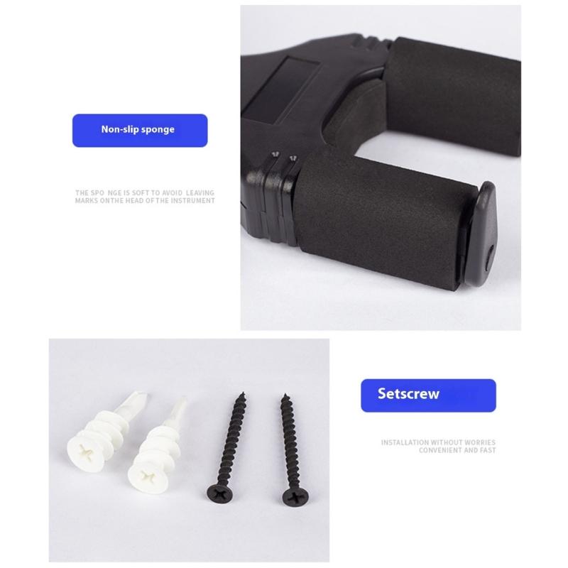 Automatic Lock Wall Hanger Guitar Violin Holder Easy Installation Space Efficient Organizer Plastic and Metal Texture