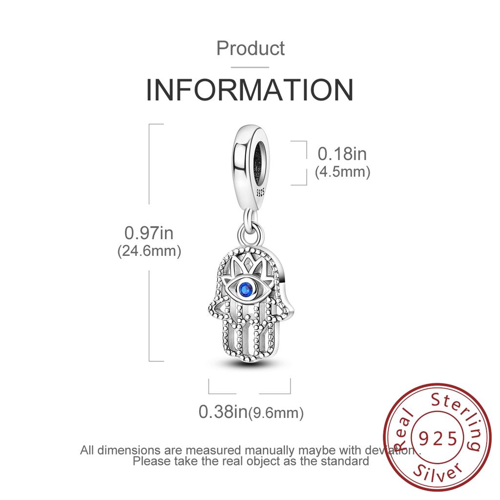 Copper Blue Dewdrop Palm Eye Pendant Charms Beads Jewellery Fit Original Necklace Bracelet Diy Gift Women