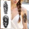 12pcs Temporary Tattoo Black And Grey Realism Roman Soldier Woman With Skulls Viking Warrior For Men Thighs Arms