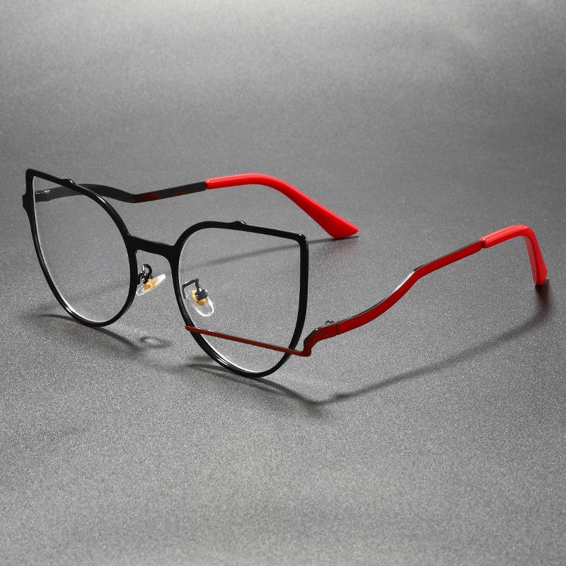 

Fashion Cat Eye Anti Blue Light Glasses Women Oversized Metal Optical Eyeglasses Retro Japanese Style Myopia Prescription Frame красный