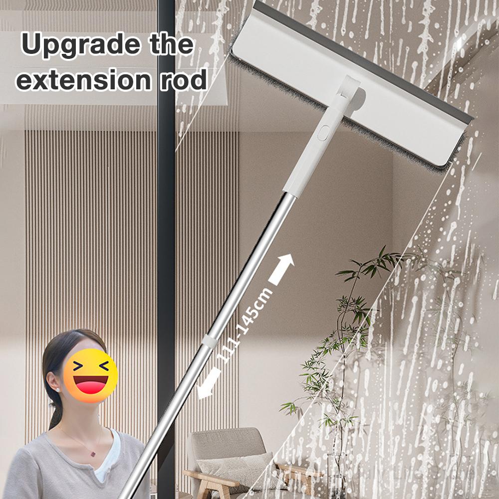 3-in-1-Teleskop-Fensterglasreiniger, Wischer, langer Griff, doppelseitige Bürste, Fenstermopp, Abzieher, Wischer, Haushaltsreinigungswerkzeug