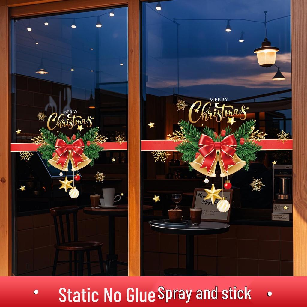Christmas Static Cling Window Stickers for Glass Doors and Shop Displays