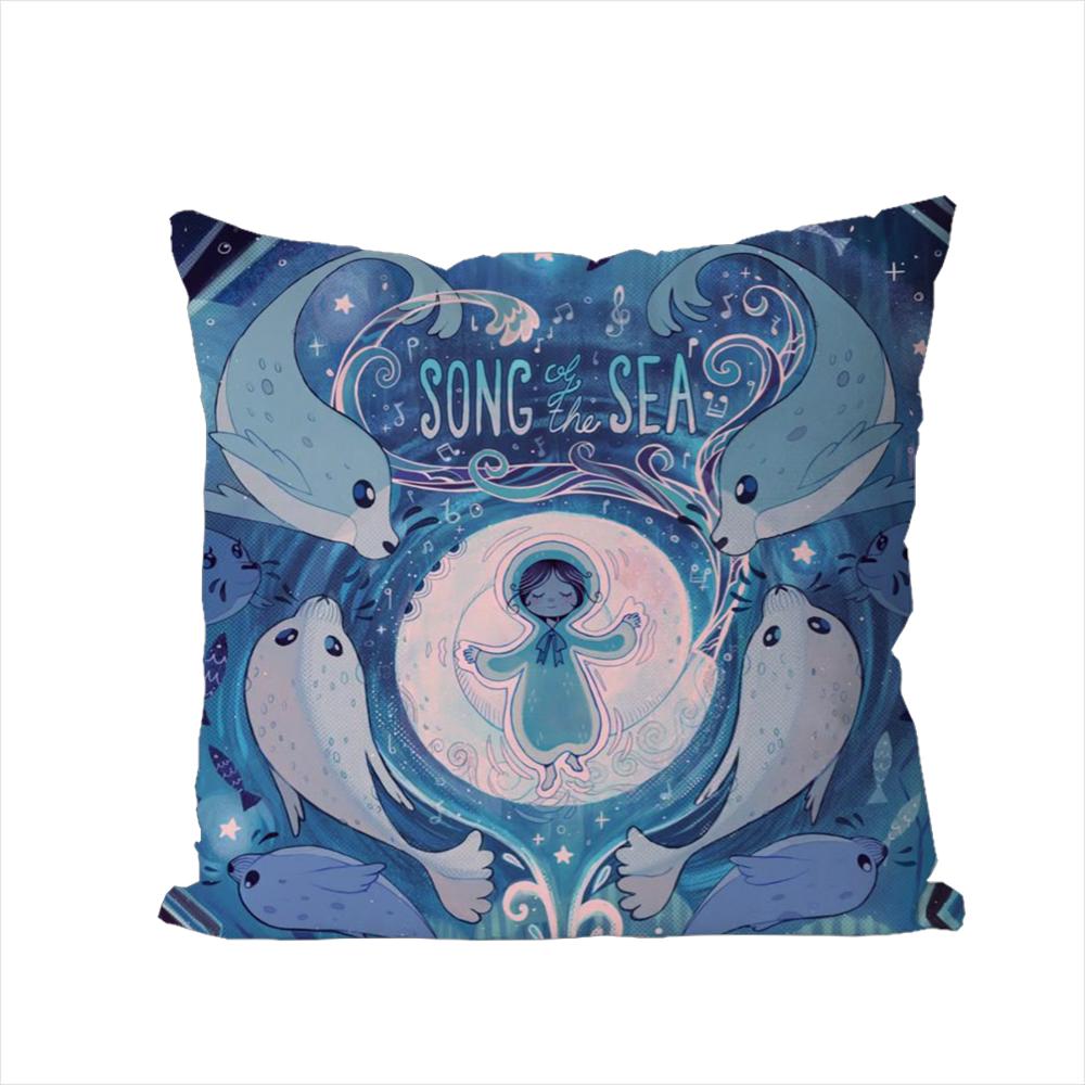 Song Of The Sea Pillow Case For Car Sofa Decorative Home Doublesided Print Plush Square Throw Pillow Cushion Cover