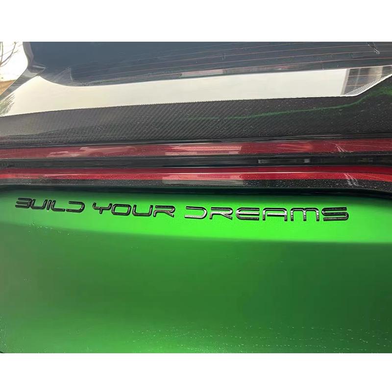 Für BYD Han Song Tang Qin PLUS Atto 3 Helles schwarzes Hecketikett „Build Your Dream“-Wort-Logo Autodekoration Autozubehör