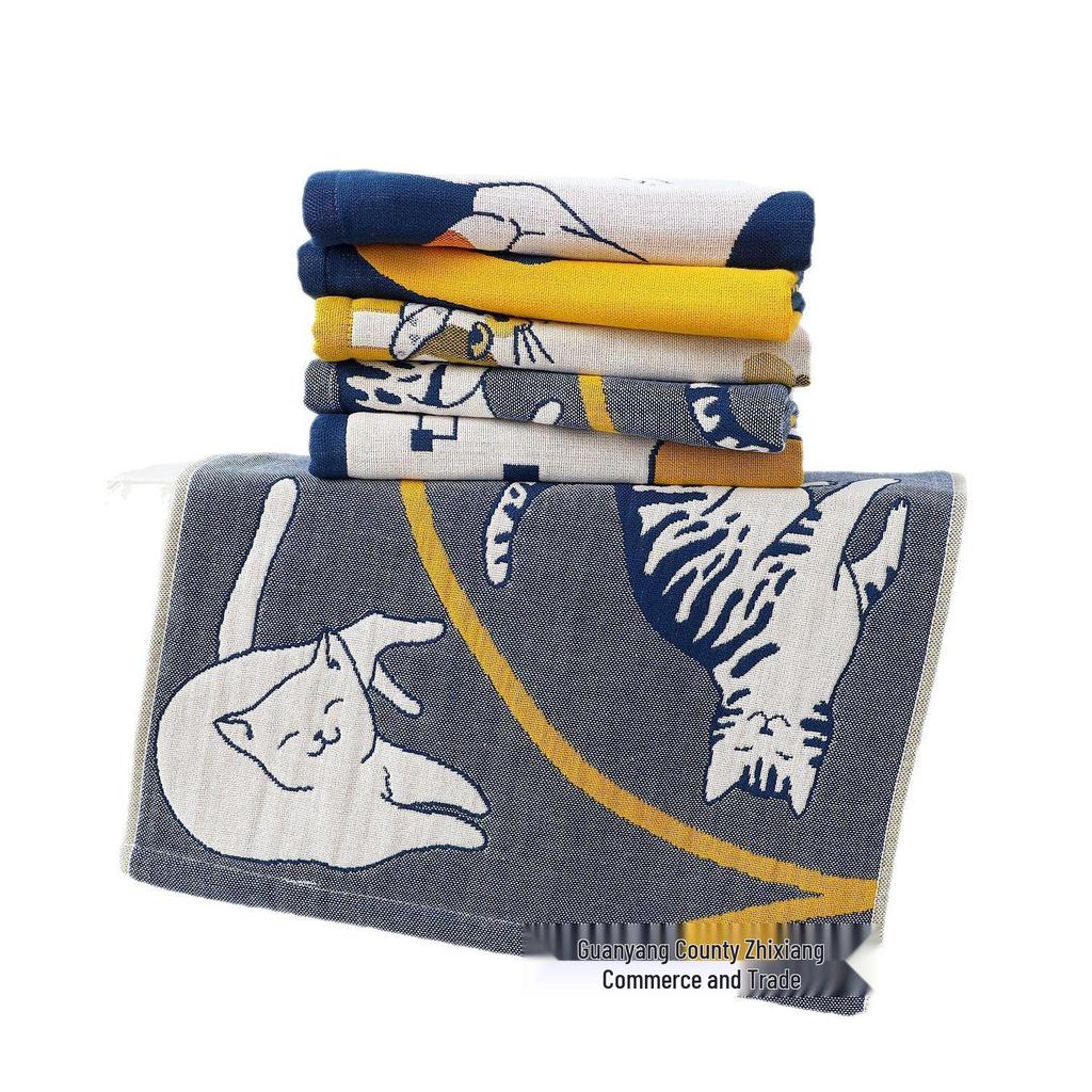 Three-Layer Cotton Gauze Children's Towel - Square Shape, Exported to Korea