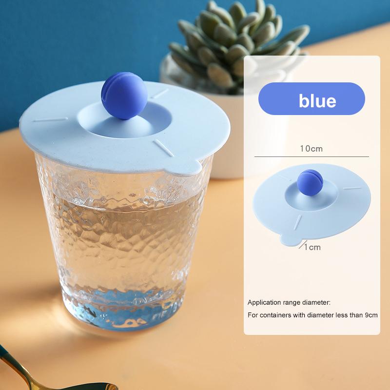 Cup Cover Non-toxic Silicone Round Universal Water Cup Lid Anti-dust Coffee Mug Sealed Cap With Spoon Holder Heat-Resistant Lid