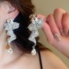 European & American Style Silver Needle Full Rhinestone Irregular Drop Earrings - Exquisite Luxury Design, Niche Fashion Versatile Earrings