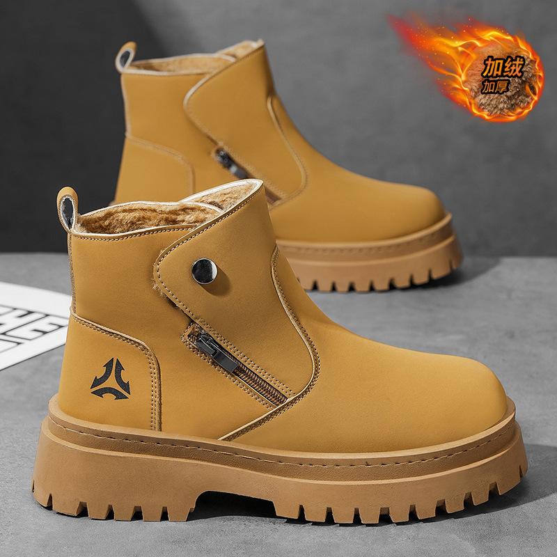 Martin boots men's high-top British style tooling boots spring and autumn men's shoes casual rhubarb Chelsea boots men's