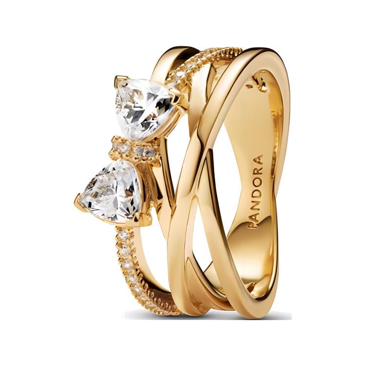 Pandora Synthetic Cubic Zirconia Rings Women's Gold 163511C01
