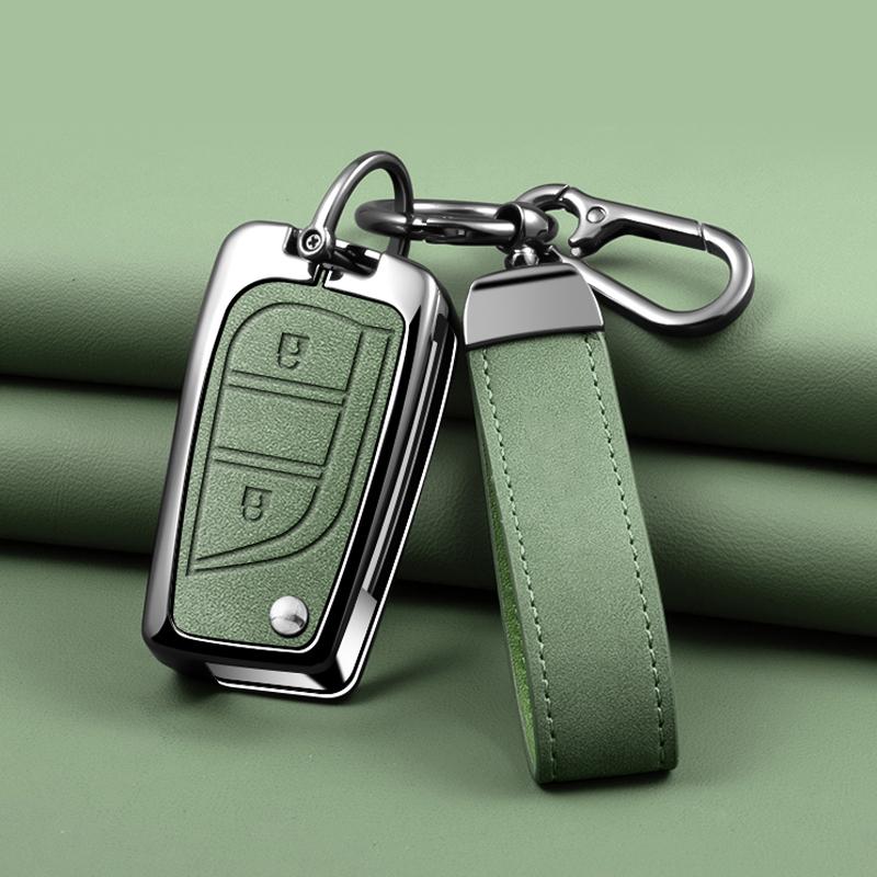 Zinc Alloy Leather Car Key Case For Toyota Auris Corolla Avensis Verso Yaris Aygo Scion Tc Im Camry Rav4 Forturner Hilux Key Fob
